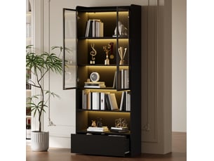 Vitrine coloris noir <strong>MAISENTIEL</strong> <strong></strong> - 80 cmx180 cm