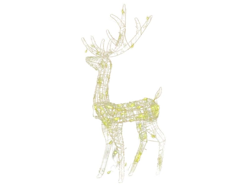  Décorations de noël de renne acrylique 2 pcs 128 cm blanc chaud  - Conforama C