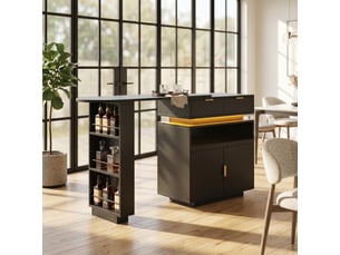 Bar coloris noir <strong>URBAN MEUBLE</strong> <strong></strong> - 183 cm