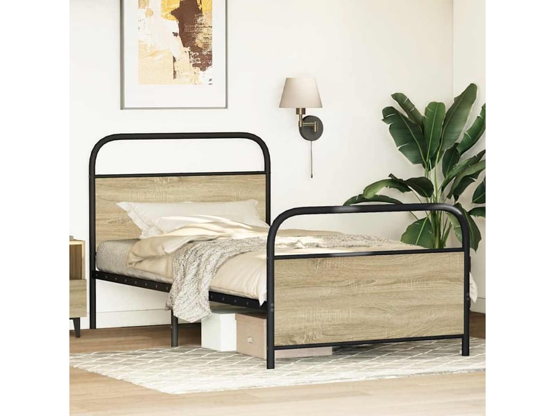  Lit simple- lit adulte -  cadre de lit sans matelas 100x200 cm chêne sonoma  - Conforama B