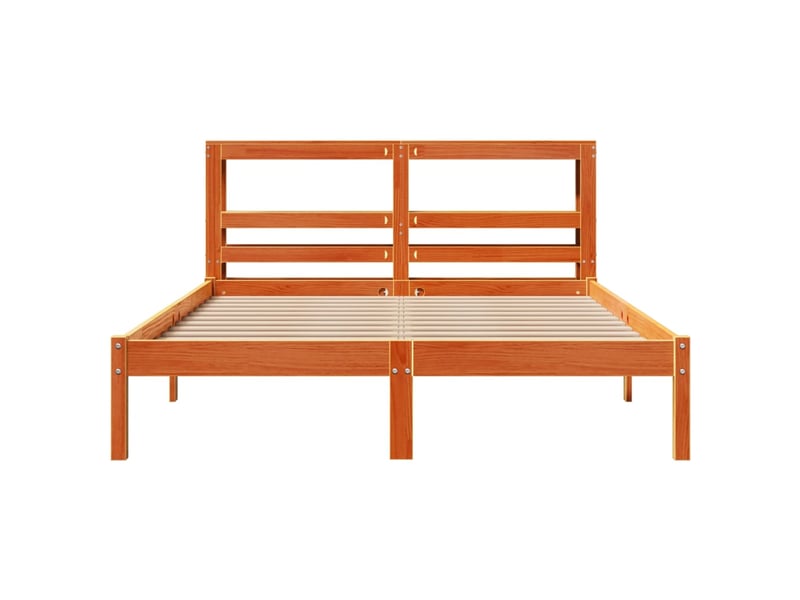 Lit double- lit adulte - cadre de lit et tête de lit sans matelas marron 135x190 cm - Conforama C