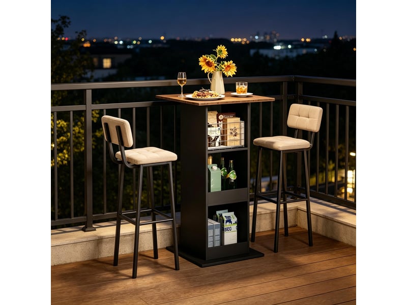 Table haute carrée 2-en-1, table de bar, table à manger et table d’appoint - Conforama D