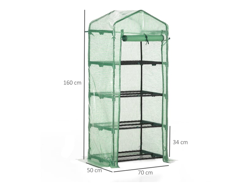  Serre de jardin 70x50x160 cm 4 niveaux métal vert foncé  - Conforama E