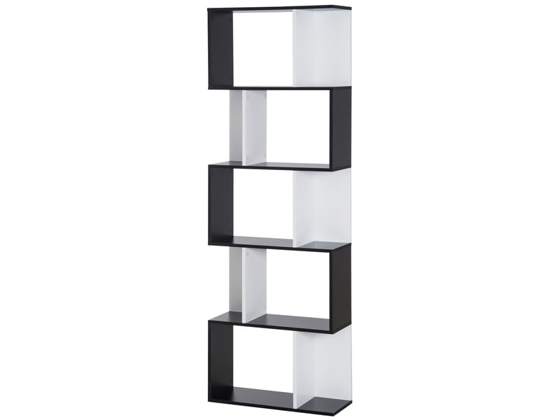  Bibliothèque en s à 5 niveaux 60 x 24 x 184,5 cm, étagère de rangement moderne pour salon, chambre et bureau  - Conforama B