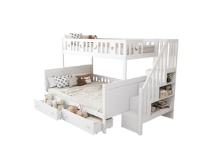 Lit avec rangement 90x140/200 cm MEUBLIV coloris blanc
