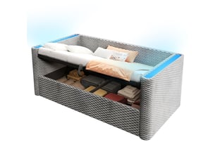 Lit coffre 90x200 cm coloris gris