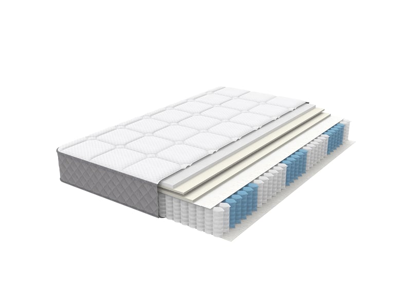  Matelas à ressorts ensachés 90x200 cm,fermeté h3,7 zones de confort,mousse froide,certifié oeko-tex,20 cm,livré roulé,blanc  - Conforama D