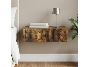 Vidaxl table d'appoint murale chêne fumé 59 x 34,5 x 17 cm