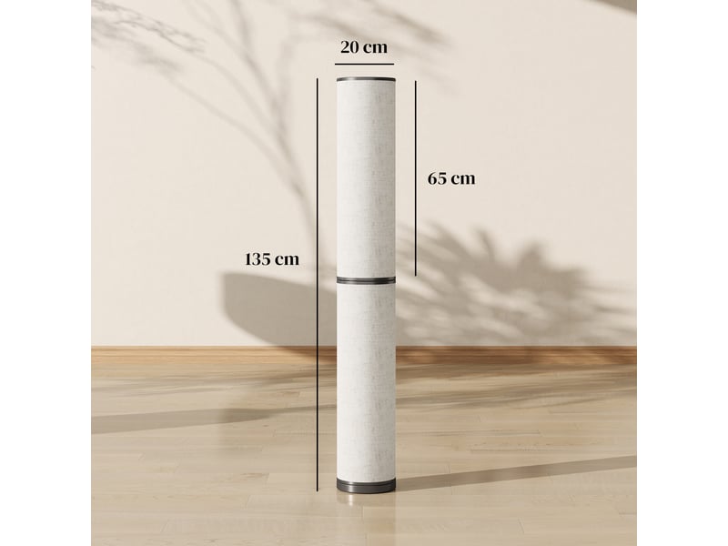  Lampadaire led, lampadaire sur pied salon à intensité variable, télécommande magnétique, ø 20 x 135 cm, beige  - Conforama E