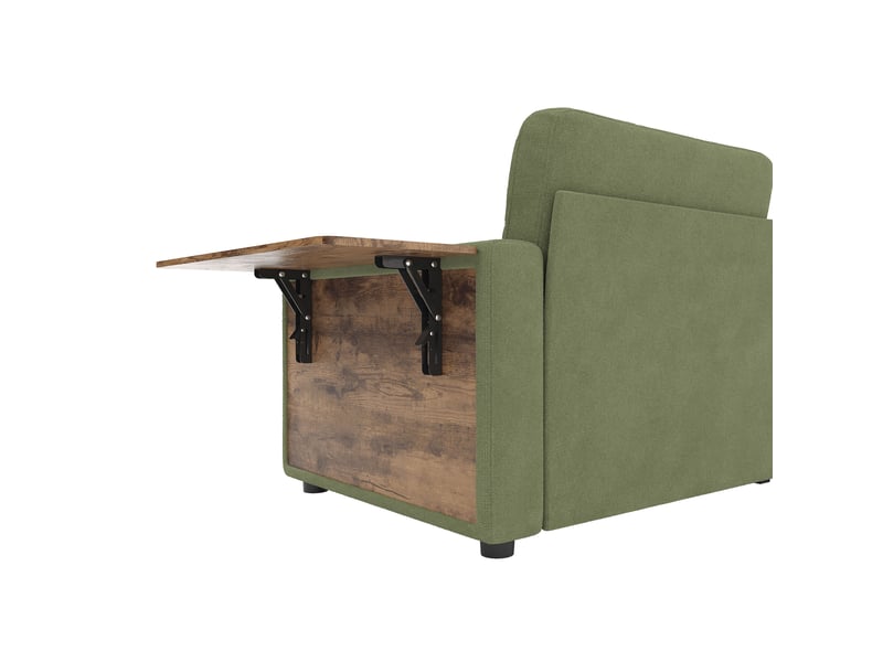  Canapé droit 2 places en chenille vert avec 2 tiroirs et tablettes, 178 cm Fay Lum - Conforama R