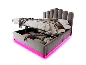 Lit coffre 140x200 cm WISHDOR   coloris gris