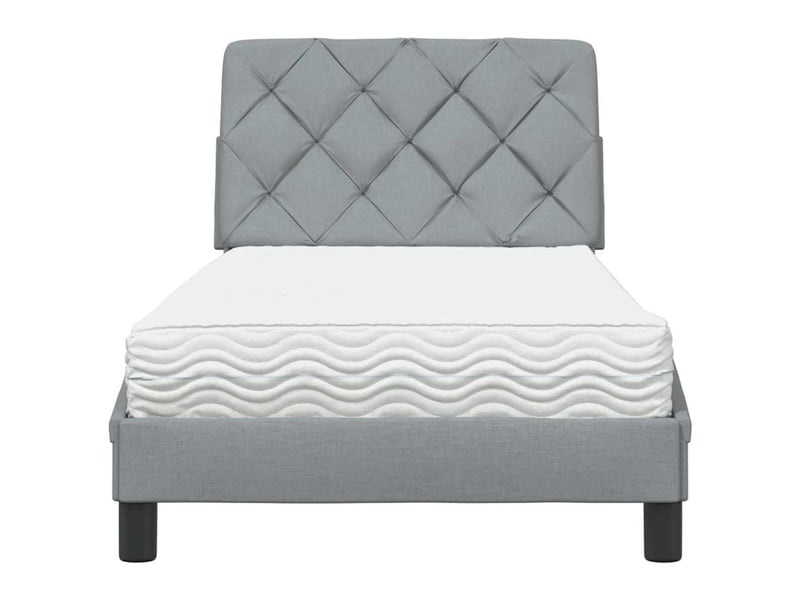  Lit simple- lit adulte -  lit avec matelas gris clair 80x200 cm tissu  - Conforama D