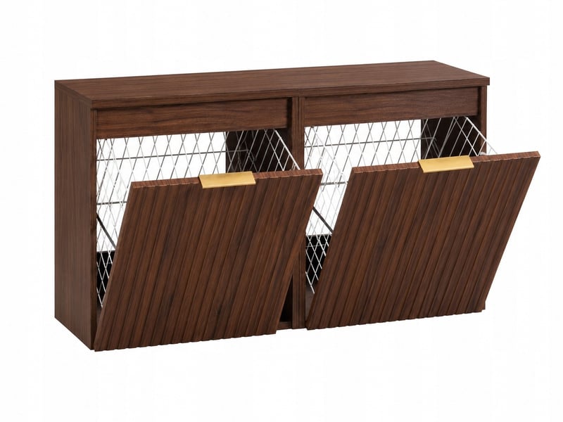  Ensemble de meubles bas flow noyer foncé 80 cm avec 2 paniers à linge  - Conforama D