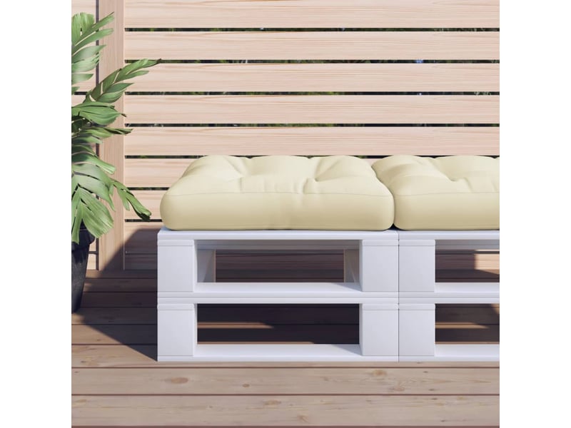  Coussin de palette, coussin de chaise, coussin de canapé crème 58x58x10 cm tissu cf55334  - Conforama B