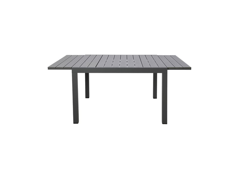 Table en alu carree extensible 120x120- 180 cm coloris bois gris - Conforama D
