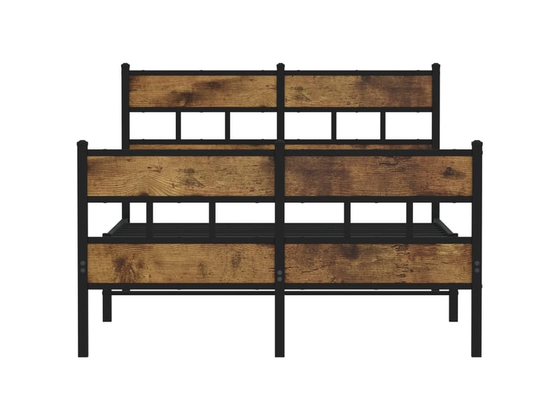  Lit double- lit adulte -  cadre de lit en métal sans matelas chêne fumé 120x190 cm  - Conforama C