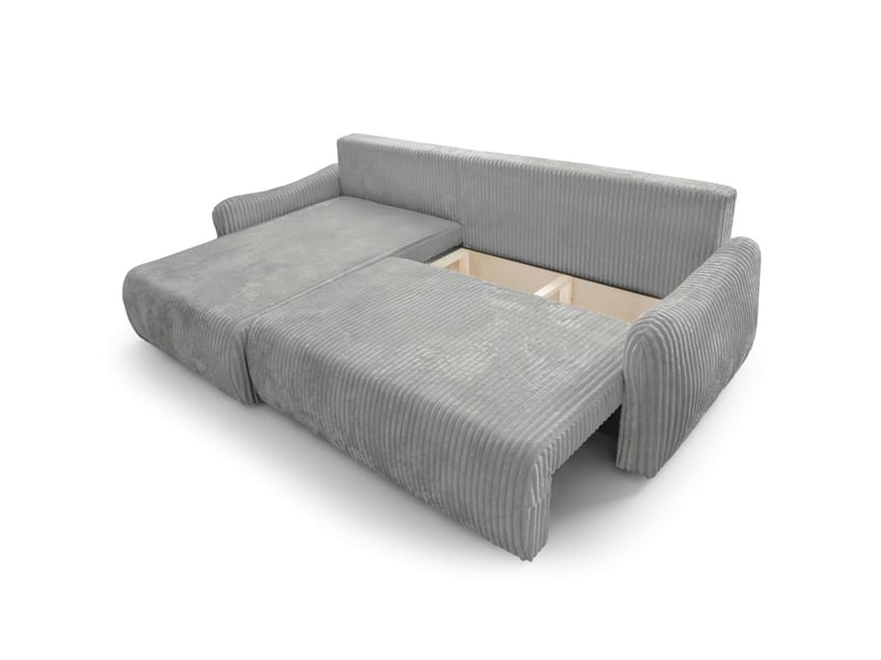  Apoline - canapé d'angle réversible convertible 4 places avec coffre en velours côtelé épais  - Conforama D