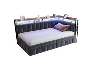 Lit gigogne 90x200 cm DESVIAE coloris gris
