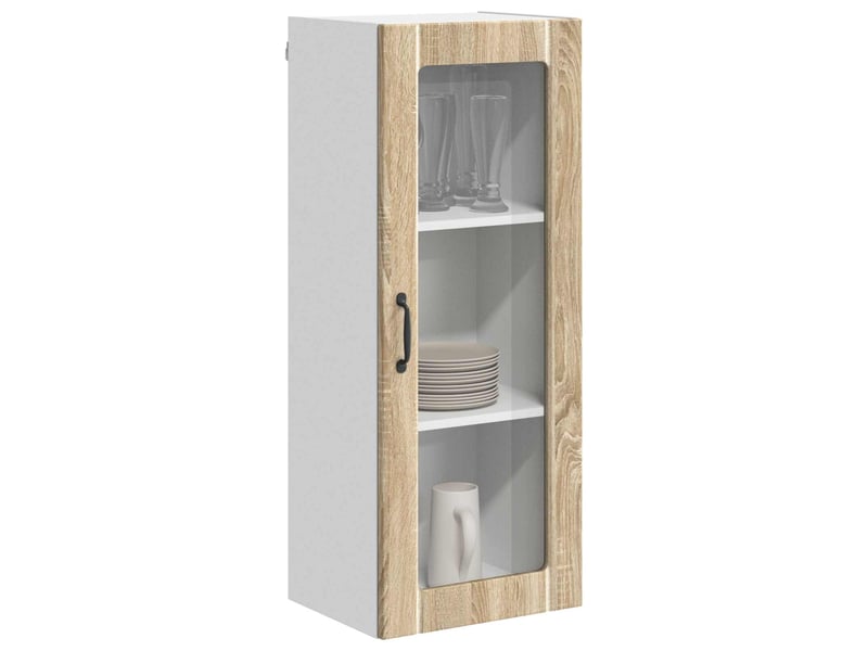  Meuble mural de cuisine, cabinet en verre mural chêne sonoma 40x31x100cm shl9568  - Conforama C