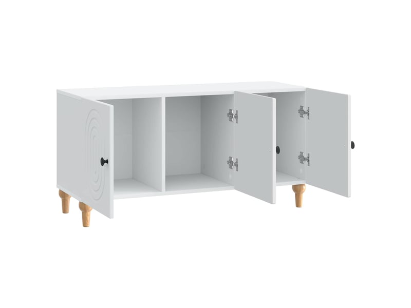  Meuble tv - banc tv - meuble de rangement blanc 99 x 34,5 x 50 cm bois d'ingénierie  - Conforama D