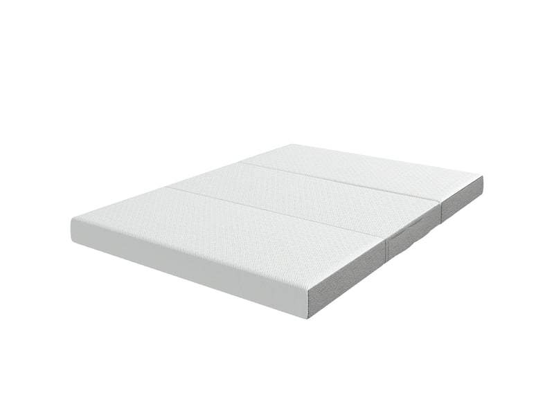  Matelas pliant en 3 parties, 140x190x15cm, blanc, matelas d'appoint en mousse à mémoire de forme au gel  - Conforama B