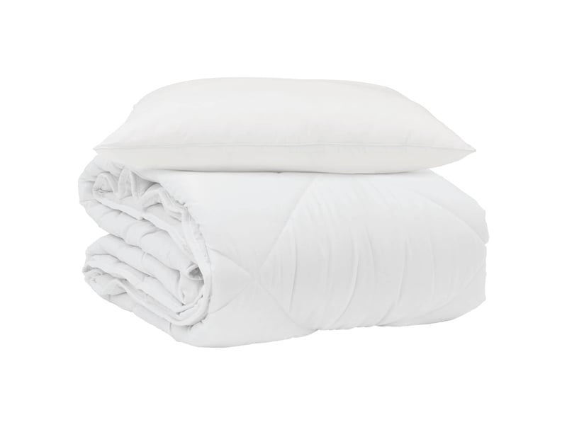 Duvet d'été simple avec oreiller 2 pièces - couette blanc microfibre - Conforama A