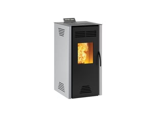 Poele a granulés 7 kw adra no 7 plus gris vitrine en verre