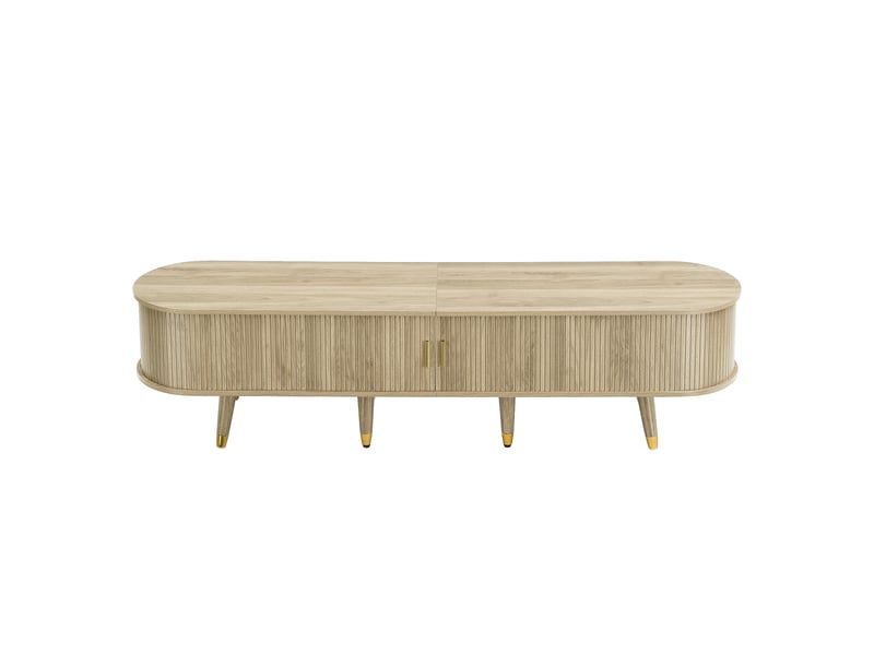  Meuble tv avec portes coulissantes, meuble bas moderne au design unique et polyvalent  - Conforama A