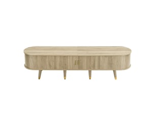 Meuble tv avec portes coulissantes, meuble bas moderne au design unique et polyvalent