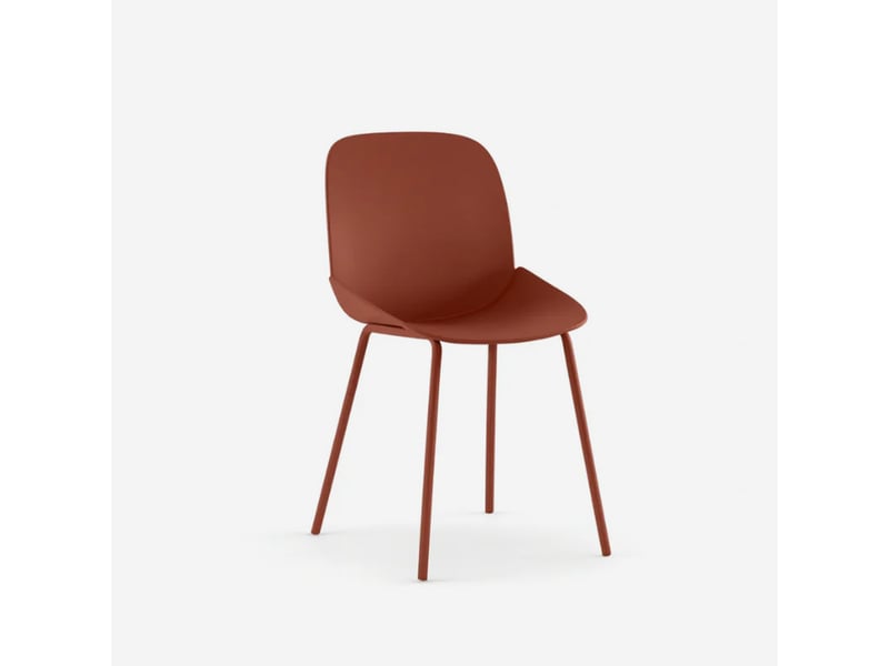 Lot de 4 chaises de salle à manger modernes en polypropylène et métal cassandra - rouiller - Conforama C