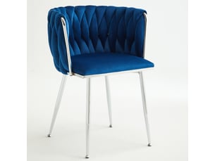 Lot de 2 chaises de salle à manger,55x50x75 cm,tissu,bleu marine