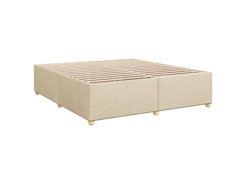  Lit double- lit adulte -  cadre de lit sans matelas crème 200x200 cm tissu  - Conforama B