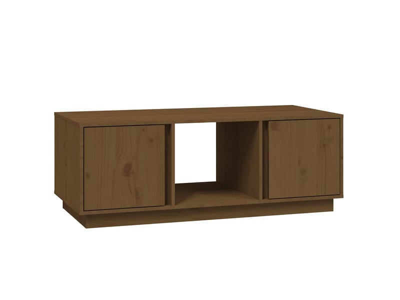  Table basse - table de salon - table à thé marron miel 110x50x40 cm bois massif de pin  - Conforama A