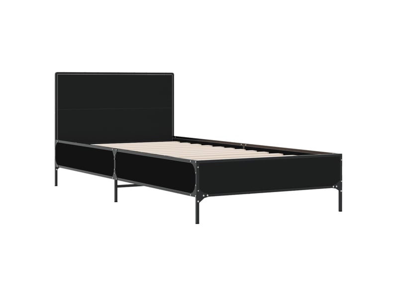  Lit simple- lit adulte -  cadre de lit sans matelas noir 90x200 cm  - Conforama B
