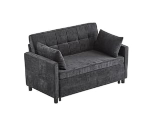 Canapé droit convertible 2 places Tissu gris