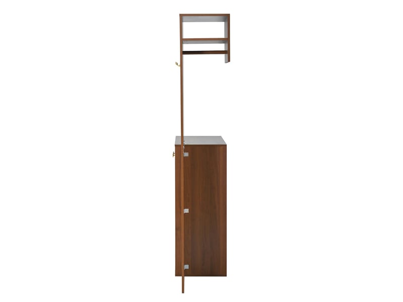  Vestiaire d'entrée avec meuble à chaussures mdf coloris noyer 115x38.5x191.5 cm GL4034N - Conforama B