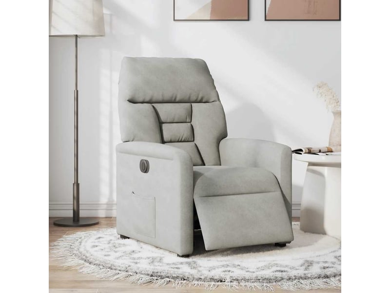  Vidaxl fauteuil inclinable électrique gris clair tissu microfibre  - Conforama B