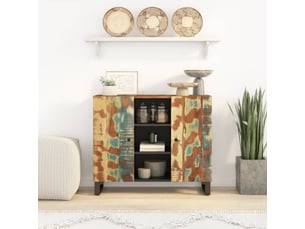 Buffet - bahut - meuble de rangement avec 2 portes 90x33x75 cm bois massif de récupération