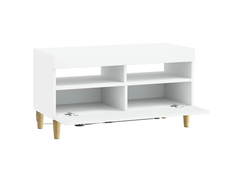  Meuble tv - banc tv - meuble de rangement led blanc bois d'ingénierie  - Conforama E