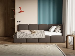 Lit 2 places 90x200 cm SELSEY Cloudy coloris marron
