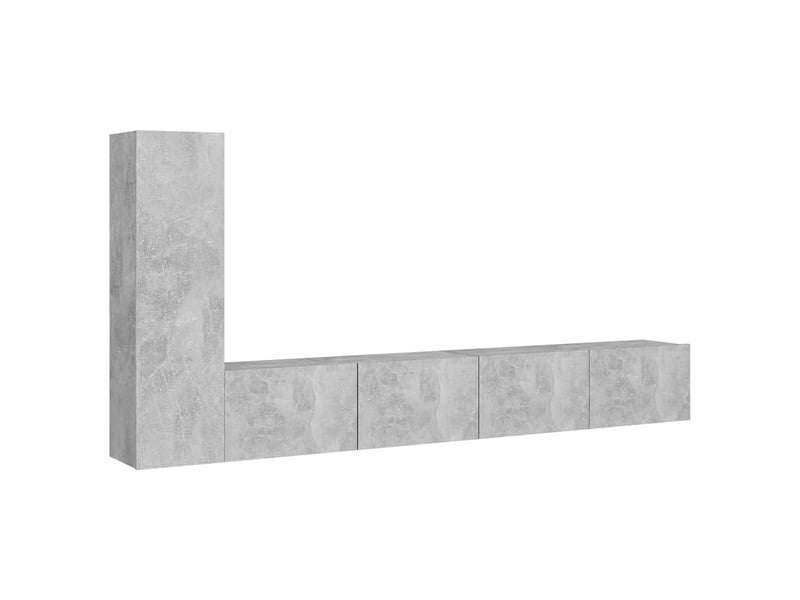  Ensemble de meubles tv - banc tv - meuble de rangement 3 pcs gris béton bois d'ingénierie  - Conforama A