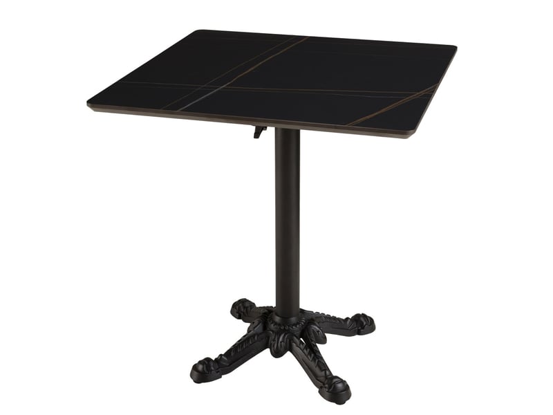  Icare - ensemble n°1: table bistrot 70x70cm pliable en céramique marbré noir  - Conforama A