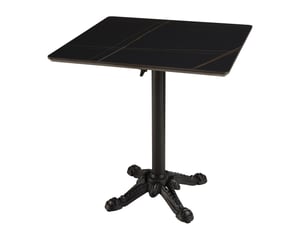 Icare - ensemble n°1: table bistrot 70x70cm pliable en céramique marbré noir