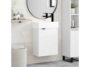 Meuble de salle de bain avec robinet blanc 45.5x22.5x84 cm shl6822