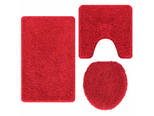 Ensemble de tapis de bain antidérapants 3 pc rouge 50 x 80 cm cf64756