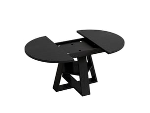 Table de salle à manger extensible 4 à 6 personnes avec étagère de rangement en mdf noir veinage bois 150 × 110 cm