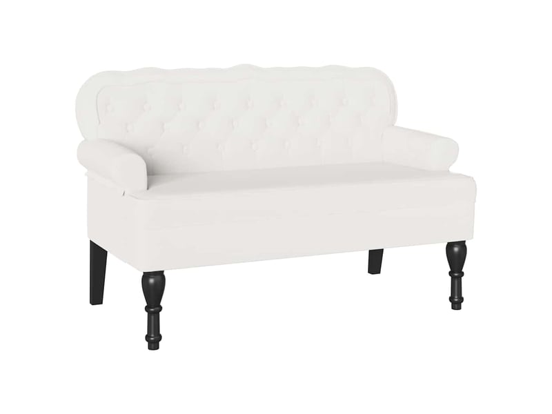 Banc chesterfield, canapé 2 places blanc 119,5x64,5x75 cm cuir synthétique - Conforama A