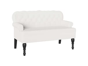 Banc chesterfield, canapé 2 places blanc 119,5x64,5x75 cm cuir synthétique