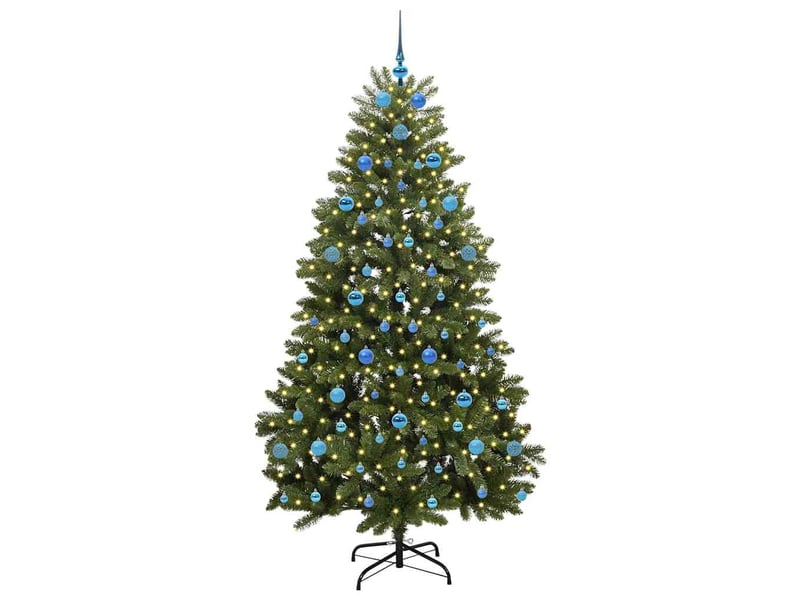 Sapin de noël - arbre de noël artificiel 210 cm 300 led blanc chaud vert - Conforama C