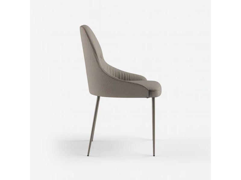  Lot de 4 chaises rembourrées en tissu facile à nettoyer shell - beige  - Conforama D